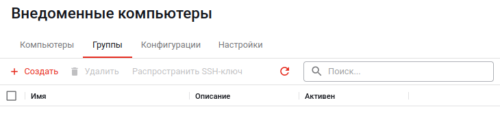 Вкладка «Группы»